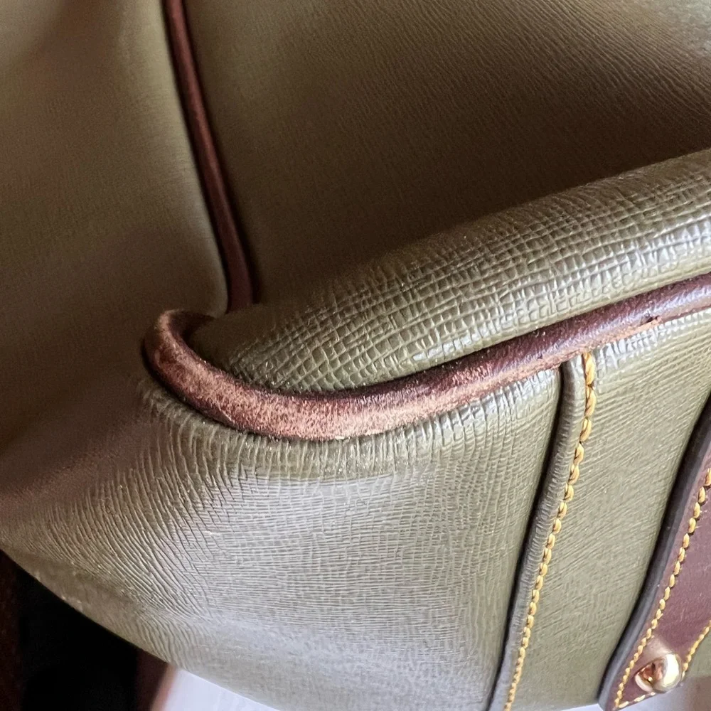 Dooney & Bourke Maddie Saffiano in Green and Brown - Picture 13 of 16